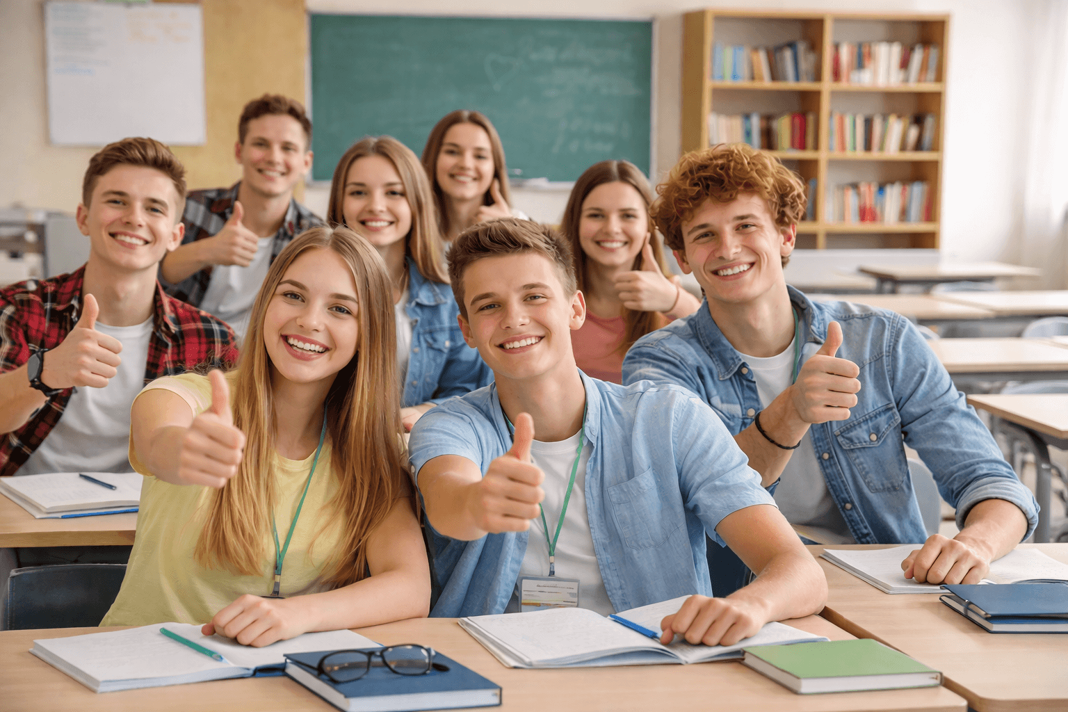 Students learning English